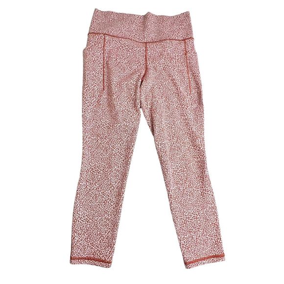 Athleta Micro Cheetah Oxford Rust Salutation Stash Pocket Textured 7/8 Tight M - Picture 2 of 8